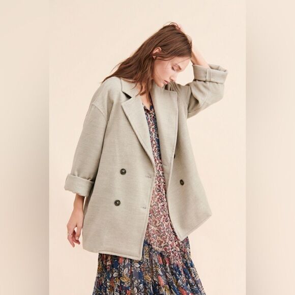 FREE PEOPLE LARGE HANNAH SUPER SOFT BLAZER OREGANO - Picture 2 of 4